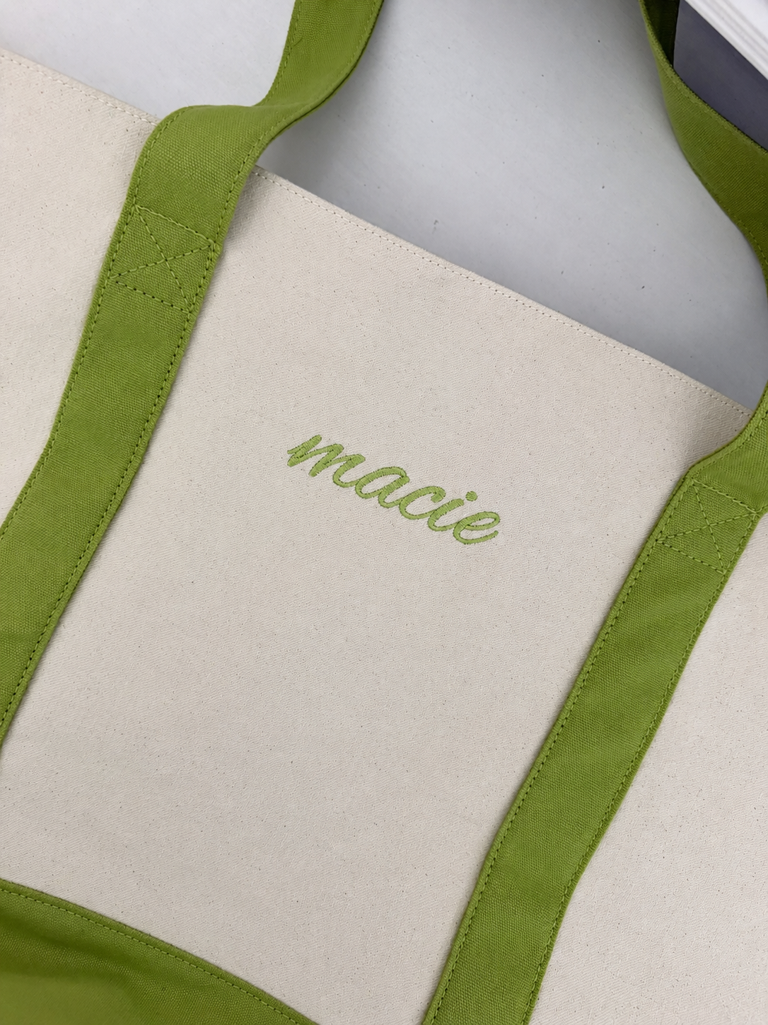 Custom tote with text