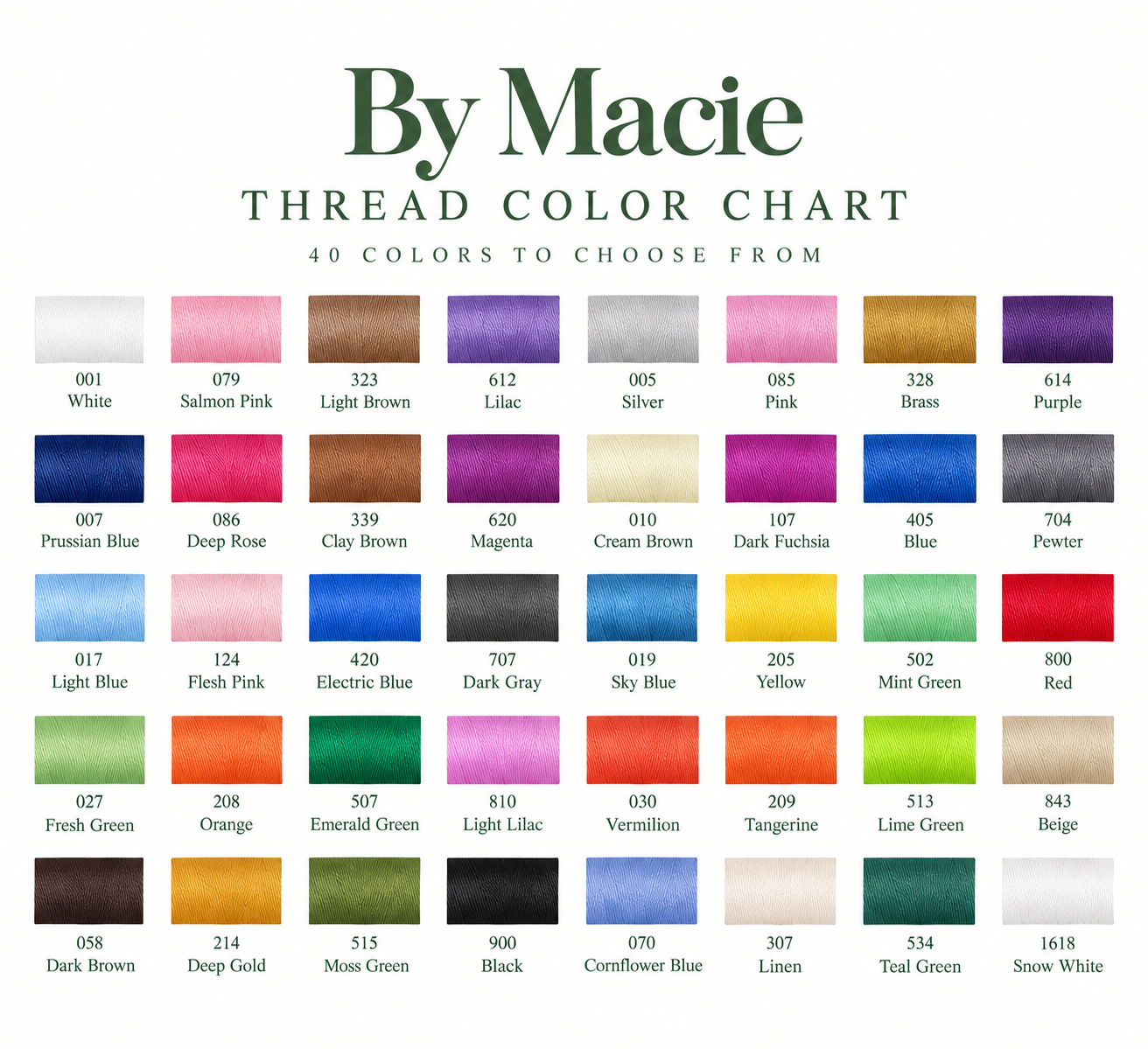 By Macie thread color chart